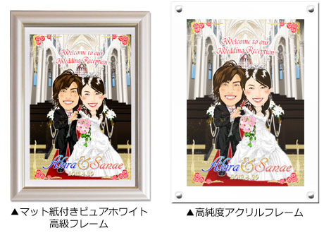 結婚式で人気の似顔絵ウェルカムボードのフレーム・額縁